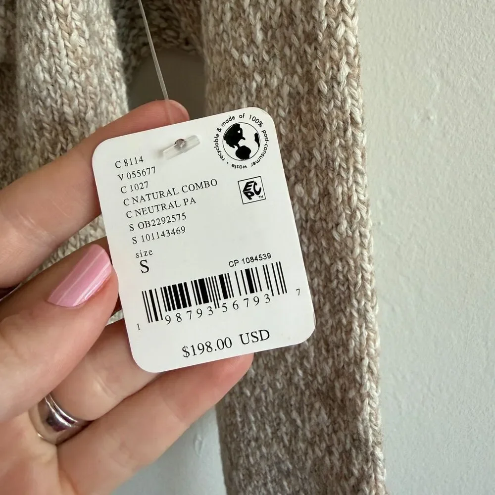 NWT Free People Bali Cape May Sweater in Natural Combo Size Small